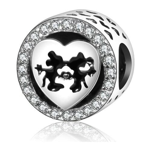 Fit Original Branded CZ Charm Bead Bracelet 2017 Real 925 Sterling Silver Charms Beads Animal Mouses DIY Jewelry Making Berloque