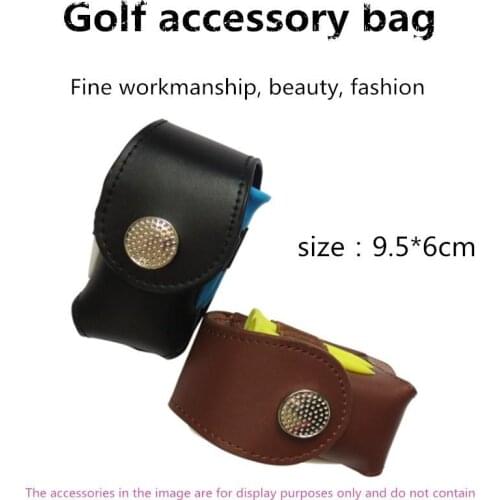 Mounchain Portable Golf ball Small Waist Packing Bag Delicate Leather Golf Small Accessory Bag