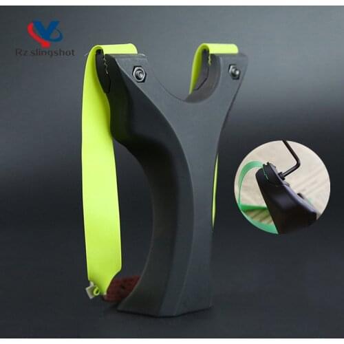 Resin Slingshot Fiber Optic Aiming Catapult with Flat Rubber Band for Outdoor Sports Hunting Shooting Entertainment Accessories