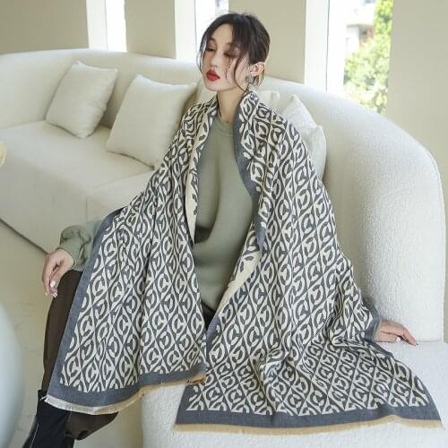 Luxury Winter Cashmere Scarf Women 2021 Design Warm Pashmina Blanket Scarves Female Shawl Wraps Thick Foulard Bufanda