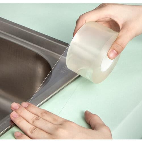 Self-adhesive Mildew Strong Transparent Tape Waterproof Adhesive Repair Tape Bathroom Kitchen Sink Toilet Wall Sealing Tape