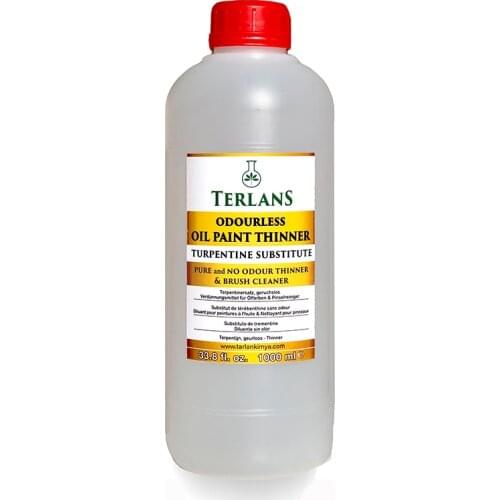 TERLANS Oil Paint Thinner Extra Odourless 1000 ml Turpentine Substitute/Oil Brush Cleaner/Degreaser