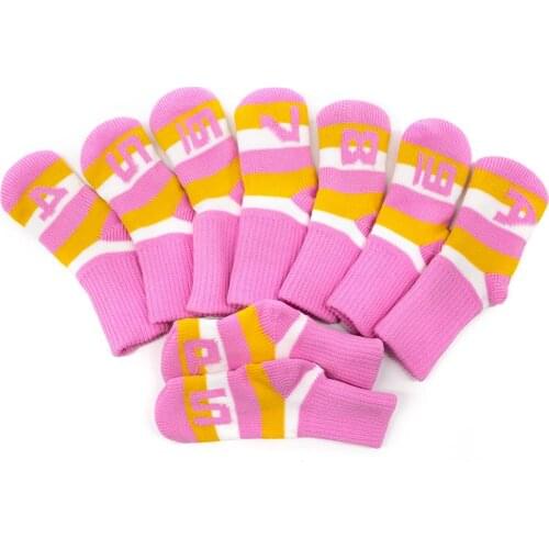 Knitted Golf Club Iron Headcover Golf Iron Head Covers Golf Wedges Head Covers with Pink Color 9pcs/Set