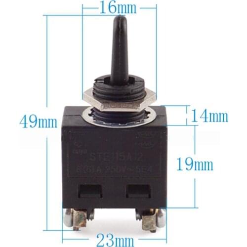 3pcs 5E4 AC250V 8(6)A ON/OFF Position SPST Toggle Switches for Makita 9523NB Electric Angle Grinder
