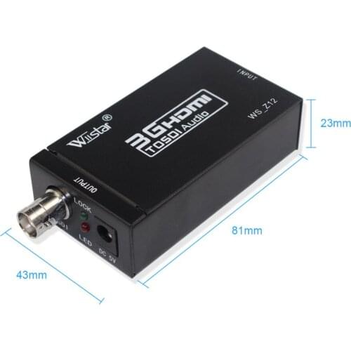 Wiistar 3G HDMI to SDI Converter SD/HD/3G-SDI 1080p HDMI to SDI Adapter Video Converter with Power Adapter mini HDMI2SDI