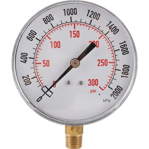 0-2000kpa 0-300psi 1/4NPT 90mm Radial Pressure Gauge, Oil Pressure Gauge, Pressure Gauge, Hydraulic Gauge