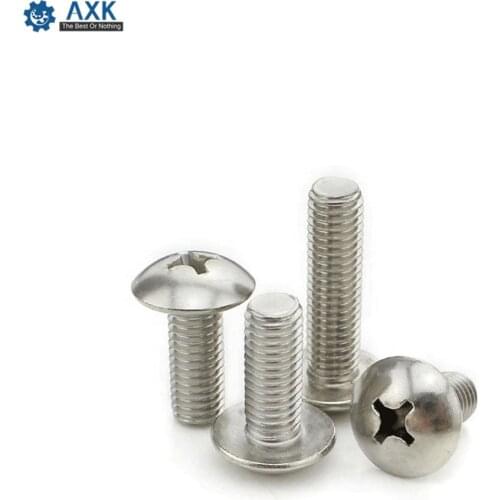 10/50X M2 M2.5 M3 M4 M5 M6 M8 304 A2-70 stainless steel JISB1111T Phillips Truss Head Large Flat Round Cross Screw Bolt L=3-80mm
