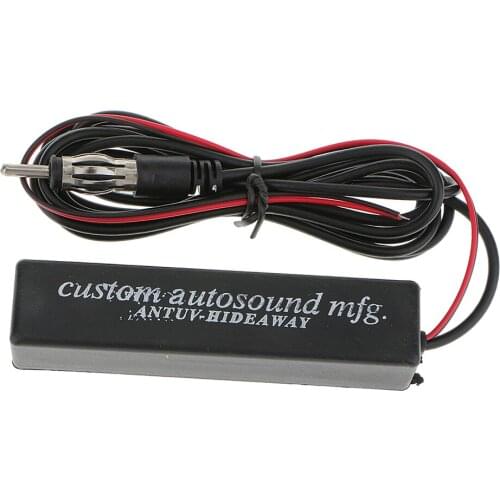 12V Car Hidden Antenna Radio AM FM Signal Reception Amplifier Amp Booster Black