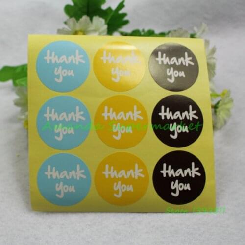 135pcs/lot Mixed Color Thank You Vintage Label Sticker DIY Hand Made For Gift Cake Baking Sealing Sticker