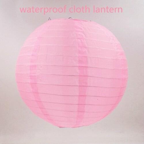 20-40cm) Pink Round Waterproof Cloth Lantern Lampion Ball Festival Supplies Chinese Traditional Lantern for Wedding Party Decor