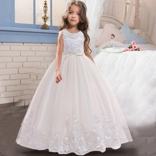 2021 Flower Girl Dress Teen Girl Christmas Dress For Girls Prom Attend Formal Party Dresses Girls Clothes White Girl Costume