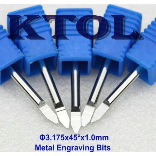 45 Angle 3.175x1.0mm Tungsten Carbide Router Bits CNC Milling Cutters for Metal V PCB CNC Router Bits Engraving Tools End Mill