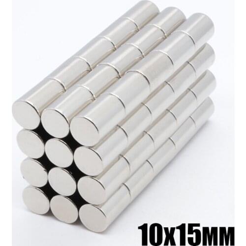 50pcs 10x15 mm neodymium magnet 10mm*15mm neodymium magnets 10*15mm NdFeB permanent round strong rare earth magnets