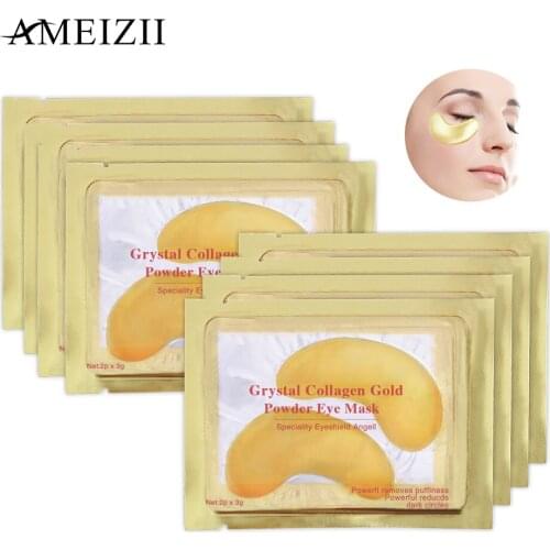 50pcs=25packs 24K Gold Eye Mask Crystal Collagen Eye Patche Dark Circle Face Care Eye Bag Anti-Aging Wrinkle Firming Skin Care