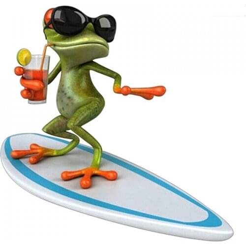 A0122# 13 cm/17 cm 3D Self-adhesive Decal Cartoon Frog Car Sticker Waterproof Auto Decors on Bumper Rear Window Laptop