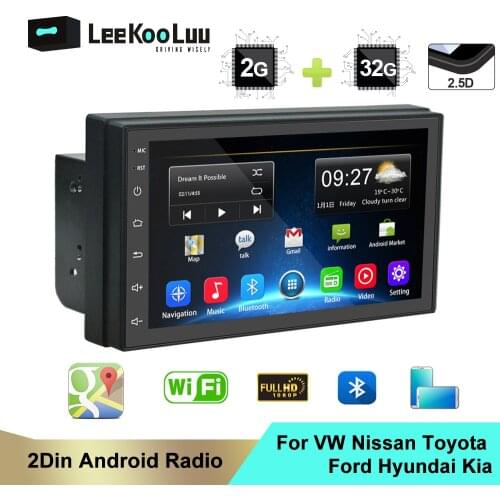 LeeKooLuu 2 din Car Radio Android Multimedia Player Universal 7" Audio GPS Navigation For Volkswagen Nissan Hyundai Kia Toyota