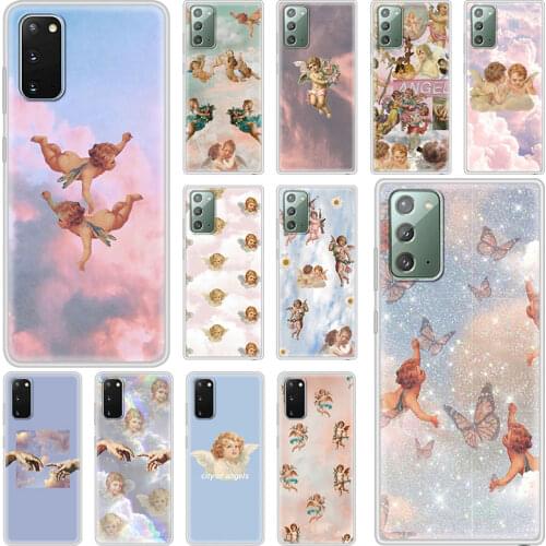 TPU Phone Case For Samsung S20 FE S21 Ultra S10 Plus S9 S8 Coque Bumper Note 10 Lite 20 9 Soft Funda Cover Angel Baby Cupid Capa