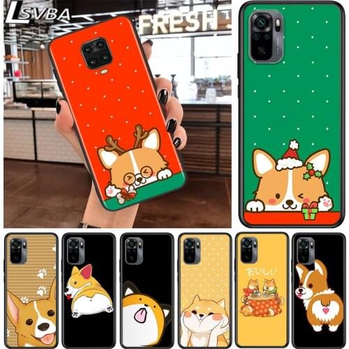 Corgi Dog Cute Cartoon for Xiaomi Redmi Note 10 10S 9 9T 9S 9Pro Max 8T 8Pro 8 7 6 5 Pro 5A 4X 4 Soft Black Phone Case