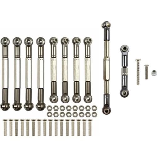 For WPL C14 C24 C24-1 B14 B24 1/16 RC Car Upgrade Parts Metal Pull Rod Steering Link Rod Set Accessories