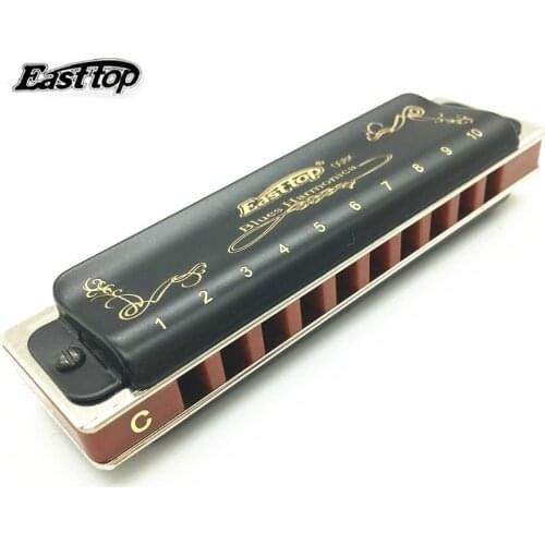 Easttop Harmonica Diatonic 10 Holes Blues Harp 2 Color 12 Keys Paddy Mouth Ogan woodwind Musical Instrument Melodica gaita