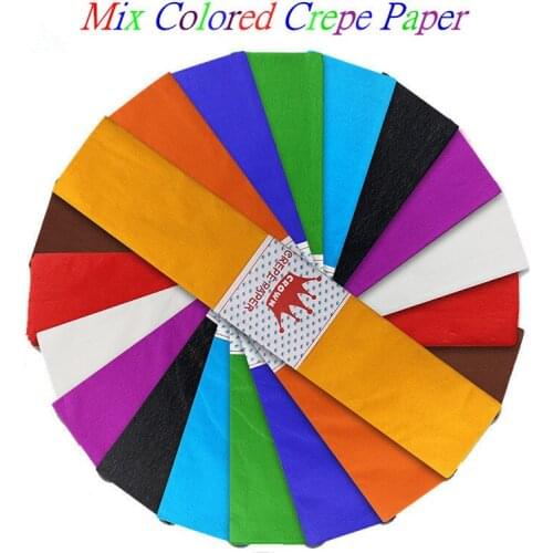 Hot Sale 10pcs Mix DIY Origami Crinkled Crepe Paper Craft DIY Flower Wrapping Fold Scrapbooking Gift Party Decoration Garland