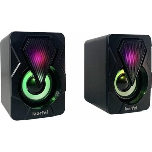 Computer Speakers Bass Stereo LED Light For PC Smartphones MP3 Laptop Notebook USB Cable Wired Loudspeaker Drop Shipping