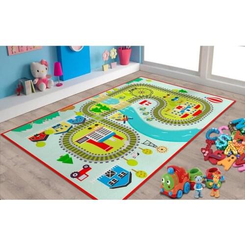 Game Town Patterned Carpet ,Non Slip Floor Carpet,Teens Carpet,Turkish Rug