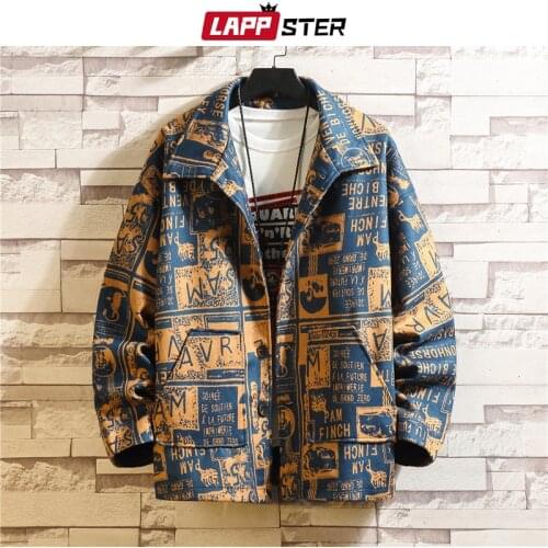 LAPPSTER Men Japanese Streetwear Bomber Jacket 2020 Man Harajuku Winter Jacket Windbreaker Full Print Vintage Clothing Plus Size