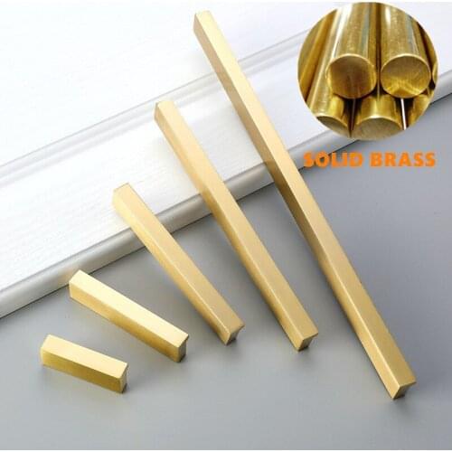 Brass Furniture Handles Gold Cabinet Door Drawer Wardrobe Dresser Pulls Knobs Cabinet Pulls Kitchen Handle