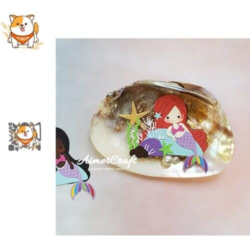 Mermaid Summer Metal Cutting Dies Scrapbooking Stencil DIY Decorative Embossing Craft Die Cuts Card Making New Dies For 2020