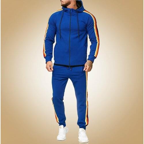 2 Pieces Autumn Running Tracksuit Men Zipper Hoodie Jacket Sweatshirt+ Pants Sports Set Gym Clothes Mens Sportwear Outfit 5XL