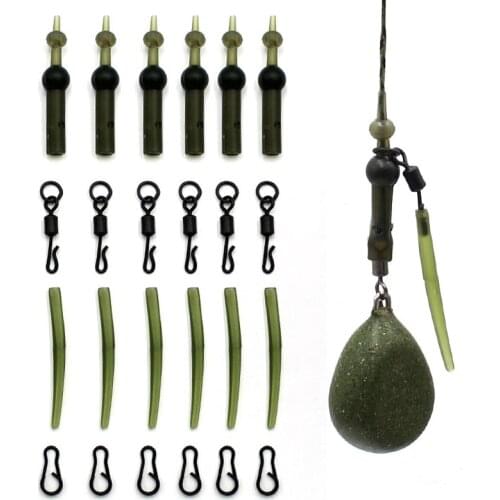 25PCS Helicopter Rig Components Kits Chod beads Swivels Sleeves Zig Rig Ronnie Hair Rig Carp Feeder Tackle Accessories