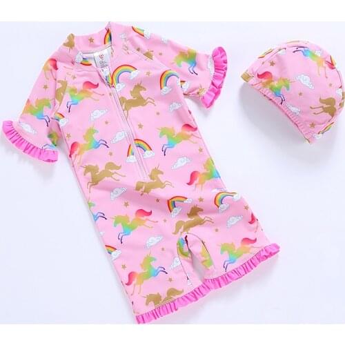 2019 Newest Girls Swimwear 1~5Y Children Swimsuits Hot sale Unicorn Kids Surfing suit Girls Swimming Suits Beach wear-SW346/347