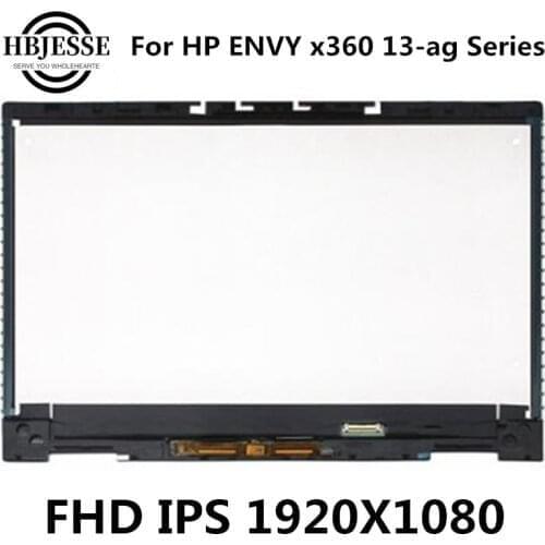 Original HP ENVY x360 13-ag Series LP133WF4 SPA4 M133NVF3 R0 IPS 1080P LCD Touch Screen Glass Panel Assembly + Bezel 2holes