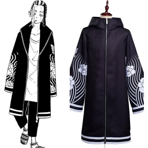 Anime Tokyo Revengers Cosplay Cloak Wakasa Imaushi Cosplay Hooded Coat Outfits Halloween Carnival Suit