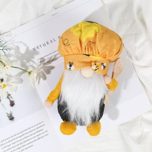 2PCS Sweet Gnome Plush Dolls with Long Beard Yellow Couple Toys Decor for Valentines Day Wedding Gift B88