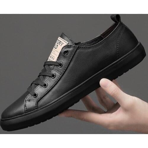 Genuine Leather Casual Shoes Men Fashion Outdoor Leisure Footwear Man Comfortable White Shoes Male Fashion Sneakers