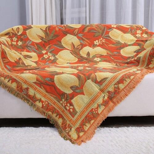 Drop Ship Soft Peach 100% cotton Throw Blanket Sofa Cover TV Thread Blanket Decorative Slipcover Bed/Plane Travel Plaids Cover