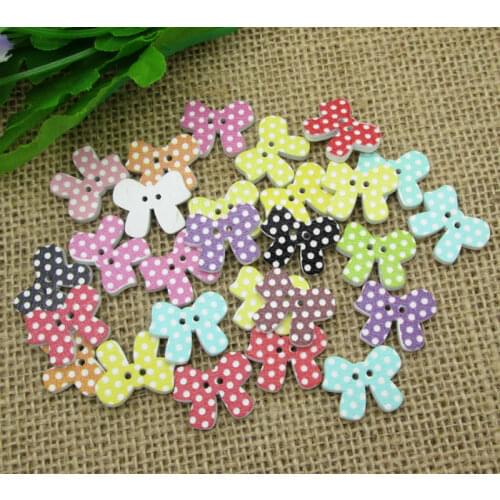 50Pcs Mixed Wood Butterfly Dot Sewing Buttons For Kids Clothes Scrapbooking Decorative Botones Handicraft DIY Accessories10