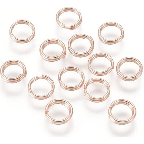 10~50Pcs 304 Stainless Steel Split Ring Double Loops Jump Rings Connector Rose Gold Fishing Accessories DIY Jewelry Findings