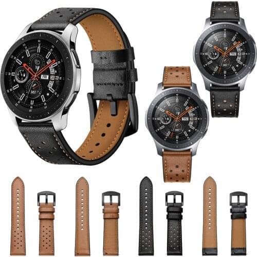 For Samsung Galaxy Watch 46mm Strap Leather Bracelet Watchband Smart Watches Bands Wristbands