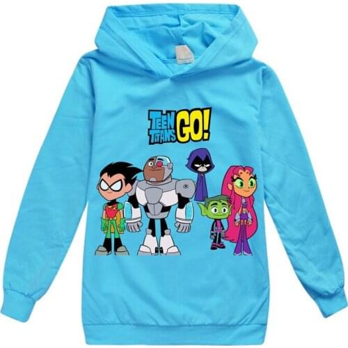 Boys girls Sweatshirt Teening Titans GO Kids Hoodies Autumn Clothes Long Sleeve Cartoon Top Tees Children Clothing