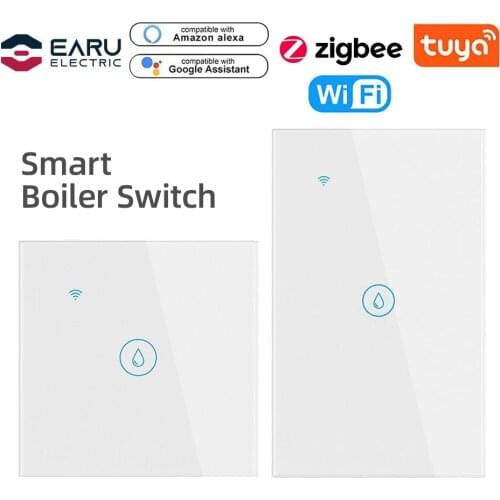 US/EU WIFI/ZigBee Smart Timer Glass Panel Boiler Water Heater Wall Touch Switch Smart Life Tuya APP Voice Remote Control Alexa