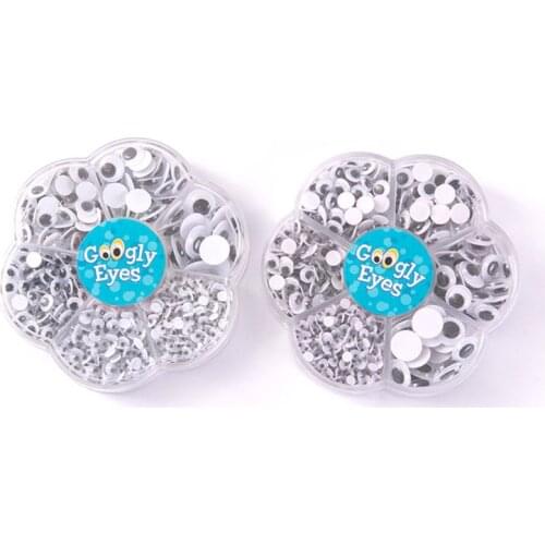 Universal 700Pcs 4/5/6/7/8/10/12mm Total Mixed Googly Eyes Self-adhesive DIY 24BE