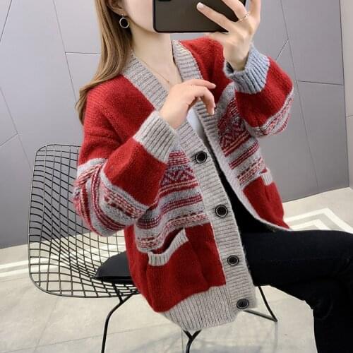 Sweater cardigan knitted coat womens spring clothing