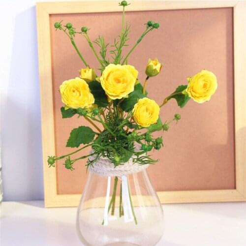 HIGHT Quality silk flower European 1 Bouquet Artificial Flowers Fall Vivid Peony Fake Leaf Wedding Home Party Decoration