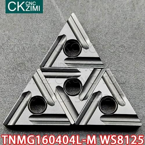 10PCS TNMG160404L-M WS8125 HS8125 high quality carbide inserts turning tool TNMG 160404 L metal lathe parts lathe tool for steel