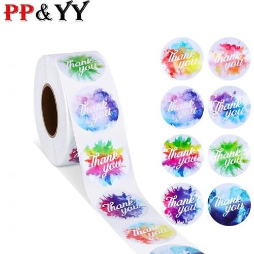 100-500pcs gift sealing sticker color thank you design scrapbook sticker holiday birthday party gift decoration label