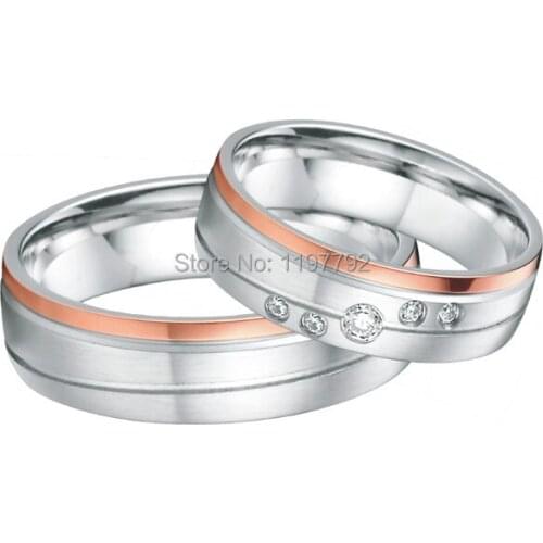 2014 Europe western designer rose gold color heath wedding bands10 year anniversary rings gift sets for both men and women