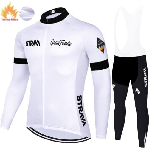 2021 STRAVA team uniforme ciclismo hombre 20D gel pad cycling Pants Winter Thermal Fleece cycling jersey set ropa de ciclismo